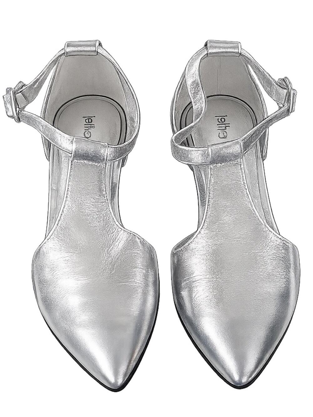 Jeffrey Campbell RARE Silver Metallic Pointed Toe T & Ankle Strap Heels NWOB, 6